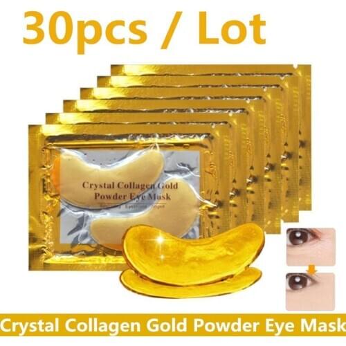 Crystal Collagen Gold Powder Eye Mask Anti-Aging Dark Circles Acne Beauty Patches For Eye Skin Care Korean Cosmetics 30Pcs