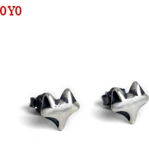 International Standard Genuine 925 Sterling Silver Frosty Wind Fox Earrings