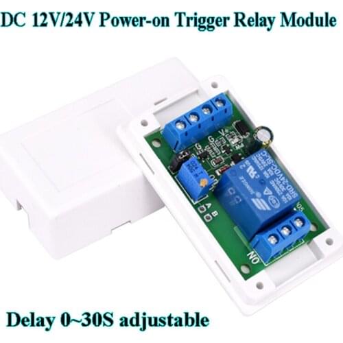 DC 12V/24V Power-on Trigger Relay Module 0-30 Seconds Adjustable Delay Timer Switch
