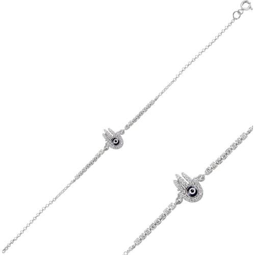 Silver 925 Sterling Society Eye Zircon Cubic Zirconia Bracelet