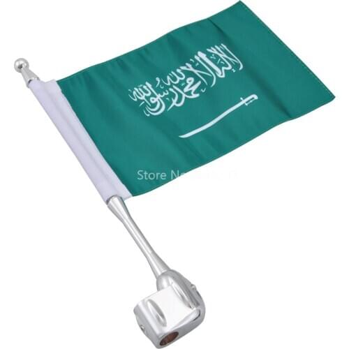 Motorcycle Vertical Saudi Arabia flag Aluminum Rear Side Mount Flag Pole Luggage Rack Fit For Honda GoldWing GL1800 GL1500