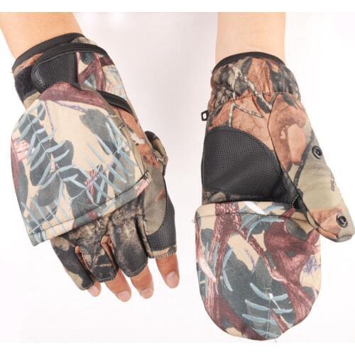 Winter Windproof Gloves Outdoor Sports Warm Three Cut Finger Anti-slip photography Fishing Hunting Hiking Skiing