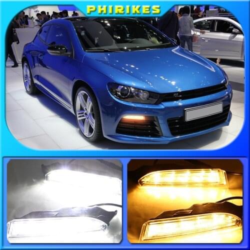 1Set 12V ABS For Volkswagen VW Scirocco R 2010 - 2014 driving LED DRL Daytime Running Light Daylight 12V Fog lamp