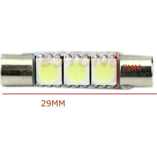 1pc White T6 5050 29mm 3-SMD LED Bulb For Car Sun Visor Vanity Mirror Fuse Light B36B