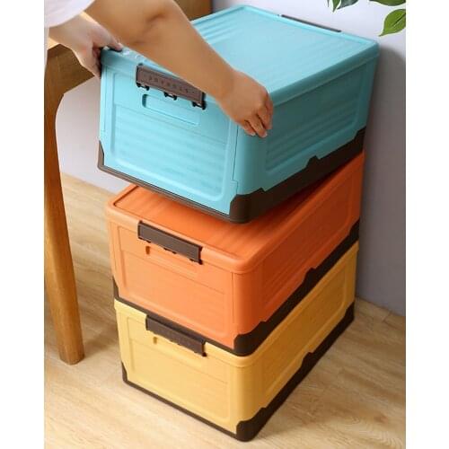 1Pcs Large Capacity Monochrome Foldable Storage Box High Quality Durable Plastic Storage Box Home Office Book Toy Storage Box