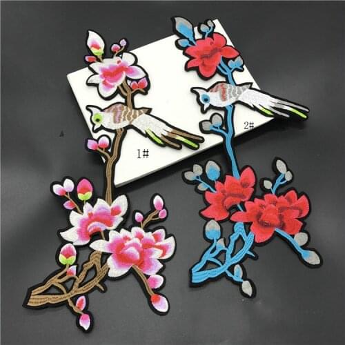 10pcs Flower Bird Embroidered Patches Iron On For Clothes Bag Applique Embroidery Diy Supplies Crafts Sticker Parche Verano