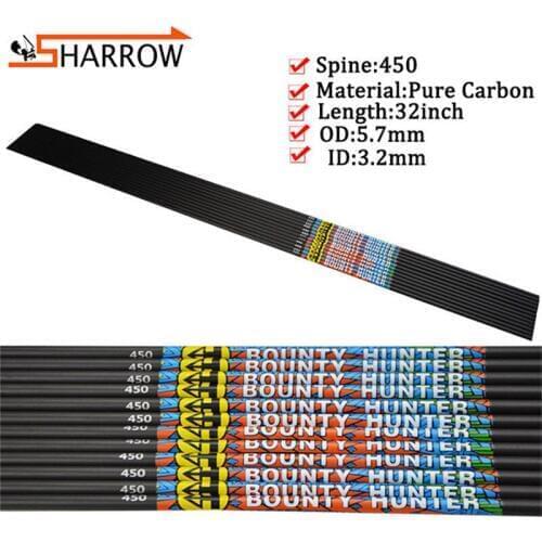 15pcs 450 Spine 32inch Pure Carbon Arrow Shaft Bow And Arrows Shooting DIY For Archery Training Outdoor Hunting Accessories