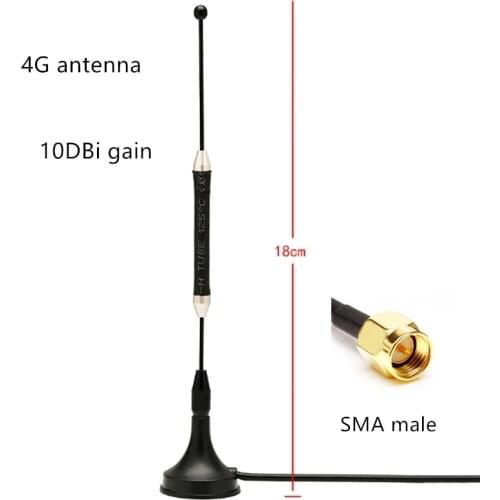 4G suction cup antenna SMA male connector 10DBi gain 1.5/3m cable for Router WiFi Huawei B315 B310 B593 B880 18cm total length