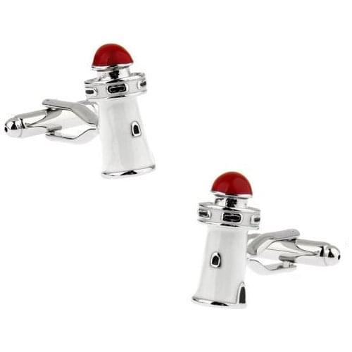 20pairs/lot Unique Lighthouse Cufflinks Enamel Light Tower Cuff Links Shirt Cuff Button Mens Jewelry Accessory Wholesale