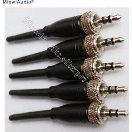 Wholesale 1/8 3.5mm Male Lock Stereo Audio Adapter Microphone Connector for Sennheiser Headset Tie Clip Lavalier Mics DIY 20 pcs