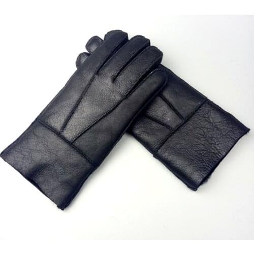 2020 Winter Warm Natural Sheep Fur Gloves for Women Mens Genuine Leather Gloves Super Warm Unisex Woolen Fur Guantes for Ladies
