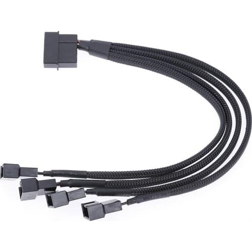 27cm 4pin Molex To 4 Way 3Pin/4Pin Splitter Cable Fan Adapter for Computer Case Fan / CPU Fan / Mining Cooling Fans
