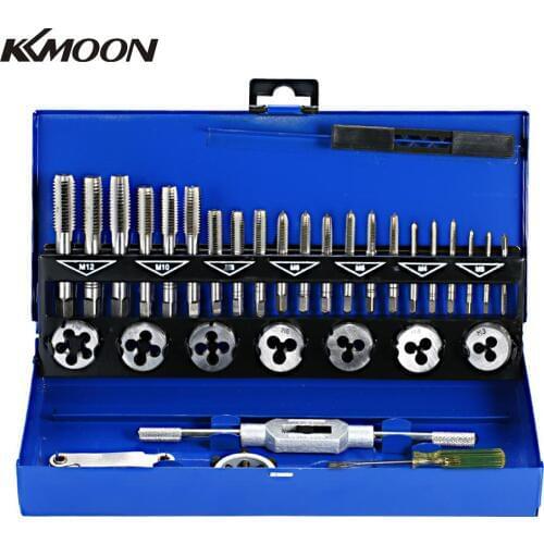 32 PCS M3-M12 HSS Tap Die Set Wrench Thread Cutting Tap Die Screw Thread Making Tool Bit Set Engineer Kit