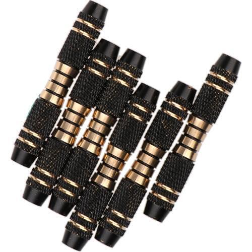 6pcs 16 Grams Copper Dart Barrels Replacement Shafts Grip Black For Soft Tip Dart And Steel Tip Darts Play Accessories