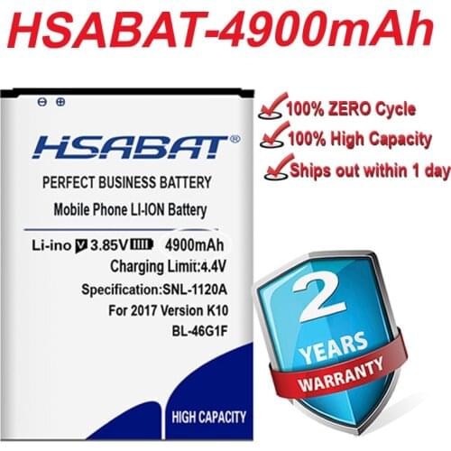 HSABAT 4900mAh High Quality BL-46G1F Battery for LG K10 2017 K425 K428 K430H K20 Plus TP260 Batterie Bateria Accumulator AKKU