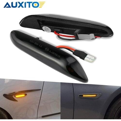 AUXITO Smoke Lens Dynamic Flowing LED Turn Signal Side Marker Light Blinker Bulb for BMW E46 E60 E61 E82 E88 E90 E91 E92 E83 E93