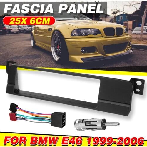 1 Din Car Radio Stereo Fascia Panel Surround Frame Plate CD DVD Dash Audio Cover Trim Adapter for BMW 3 Series E46 1999-2006