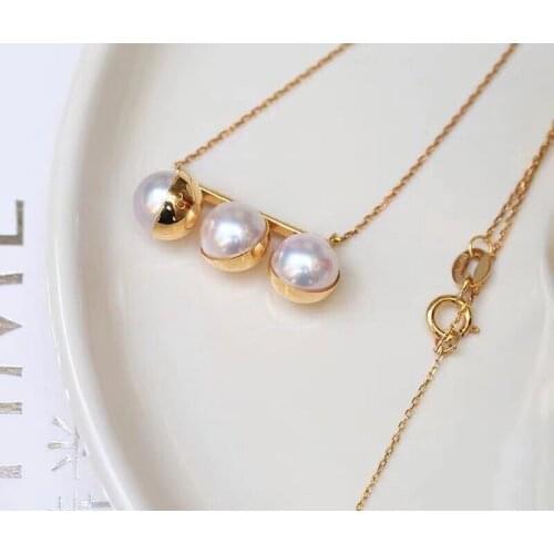 3 PEARL 925 Sterling Silver Necklace Set Findings Jewelry Base Settings Mountings Parts for Akoya Edison Pearls, Coral, Jade