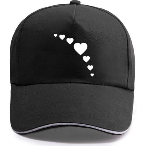New Heart Fall Valentines Funny Print Baseball Cap Unisex Women Men Casual Cotton Hat Snapback Hats Trucker Caps Sun-Hats