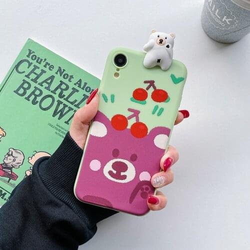 3D Cute Cartoon bear Animal Phone Case for Samsung Galaxy A32 4G 5G A42 5G A52 A72 A02S TPU Cover