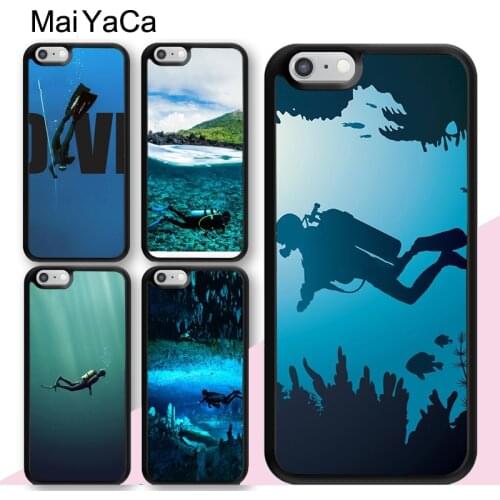 Scuba Diver Underwater Diving Cave Caving Case For iPhone 12 mini 11 Pro Max SE 2020 6S 7 8 Plus 5S XS Max XR X Coque