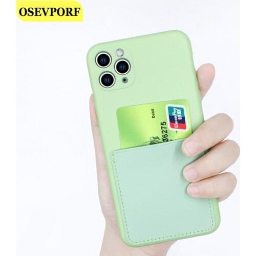 Card Holder Phone Case for iPhone 12 11 Pro Max SE XS XR X 8 7 6 S Plus XS Max Candy Color Shockproof Coques Back Cover Capinhas