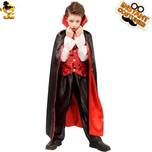 DSPLAY Cosplay Original High-quality New Style Fashion Handsome Vampire Boy Stand-up Collar Cloak Childrens Temperament Suit