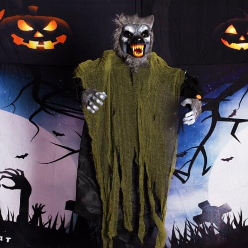 Halloween Electric Hanging ghost Voice Glowing Eyes Festival Toy Decorative Props Party supplies Holiday Decoration