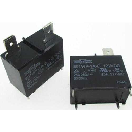 HOT NEW relay 891WP-1A-C-12VDC 891WP-1A-C 12VDC 891WP1AC 12VDC DC12V 25A SONGCHU DIP4 10pcs/lot