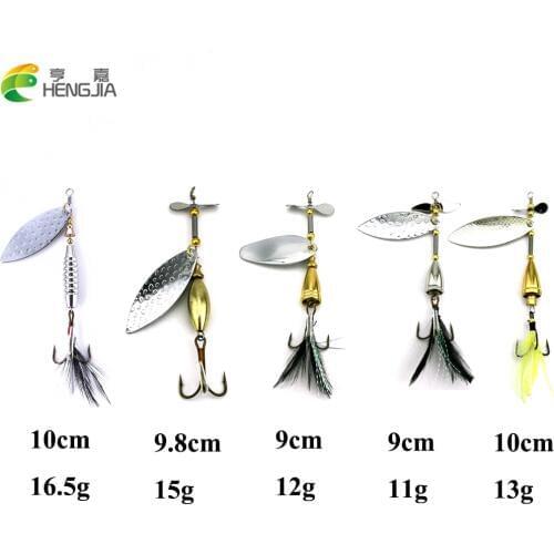 HENGJIA 1pc mixed 11g/12g/13g/15g/16.5g hard metal sequin spinnerbaits spoon fishing lures pesca fishing tackles
