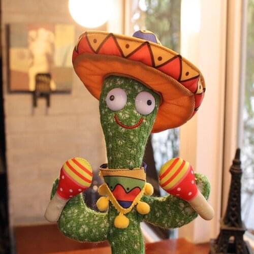J60B Funny Singing Dancing Recording Cactus Plush Doll Kid Electronic Music Toy Decor