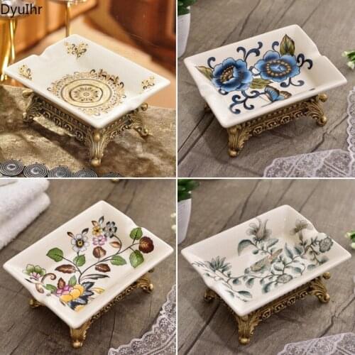 Retro ceramic soap box European personality creative soap box toilet soap box bathroom laundry soap tray DyuIhr