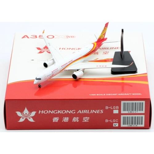 1:400 Alloy Collectible Plane JC Wings LH4118 Hong Kong Airlines Airbus A350-900XWB Diecast Aircarft Jet Model B-LGC With Stand