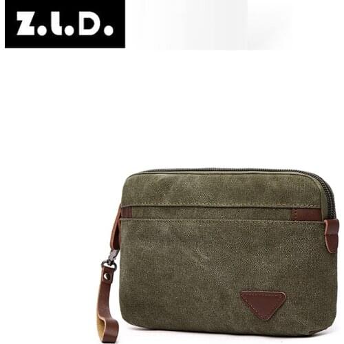 2021 Man Canvas Bag Top Quality Mens Wallet Coin Purse Multi-function Male Handbag Mobile Phone Bag Large Capacity Clutches