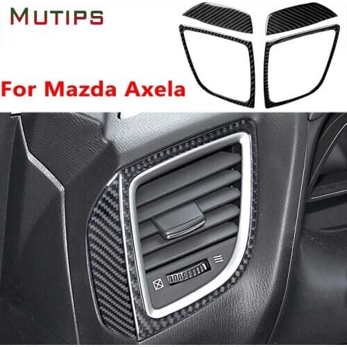 Car Air Outlet Cover Left Right Conditioning Frame Trim Carbon Fiber Accessories Auto For Mazda 3 Axela 2014 2015 2016 2017 2018