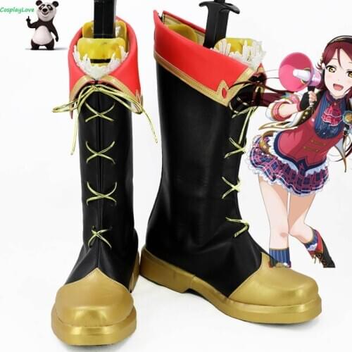 LoveLive! Sunshine!! Sakurauchi Riko Black Cosplay Shoes Long Boots High Heel Custom Made CosplayLove