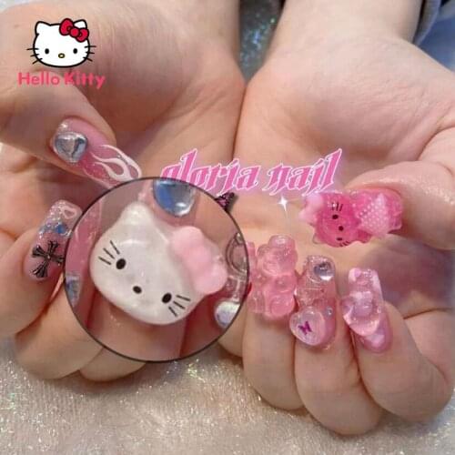 Hello Kitty Small Jewelry Nail Art Decoration Nail Art Rhinestone Fashion Cute Cartoon Nail Sticker
