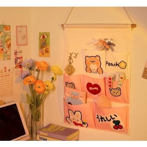 Sweet and lovely multi-pocket large capacity easy classification super bearing 5kg durable wall design storage bag J06