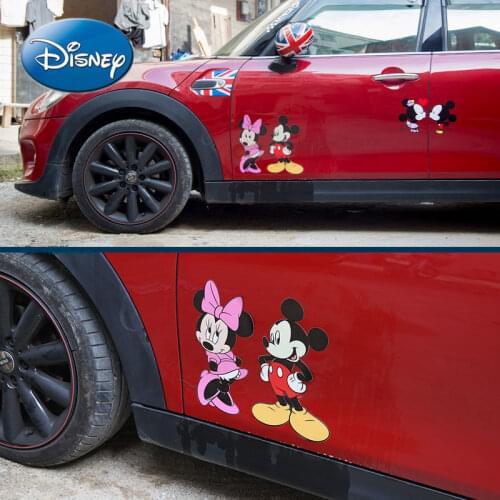 Disney cute cartoon Mickey Mouse Minnie Mickey anti-scratch sticker simple and sweet side door guardrail car decoration