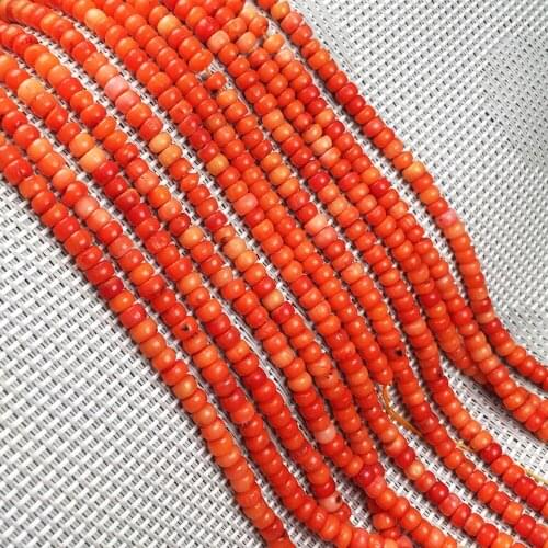 Natural Coral Beads Polished Drum Shape Coral Beading Charms for Jewelry Making Necklace Bracelet Decoration Gift
