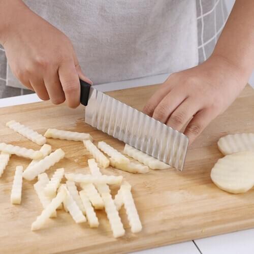 Potato Wavy Edged Knife Stainless Steel Kitchen Gadget Vegetable Fruit Cutting Tool Kitchen Accessories French fries machine