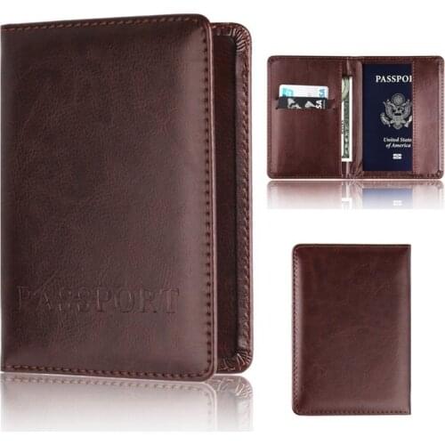Retro PU Leather Passport Covers Travel Accessories ID Bank Credit Card Bag Men Women Passport Fashion leather Passport Holder