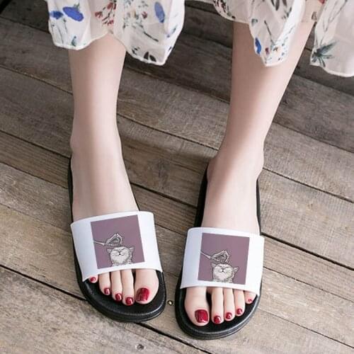 Shoes for Women 2021 Summer Indoor Sandals Skull Pattern Non-slip Flip Flops Beach Slides Fashion Female shoes Plus Size 41
