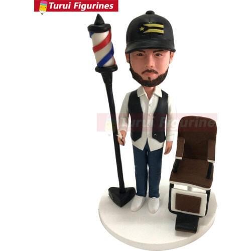 Personalized Gift Barber Bobble Head Boyfriend figurines present dolls Son Gift Father Husband Boyfriend Birthday Gift statue