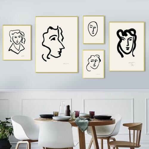 Henri Matisse Posters And Prints Abstract Portrait Minimalist Black White Wall Art Canvas Painting For Living Room Home Décor