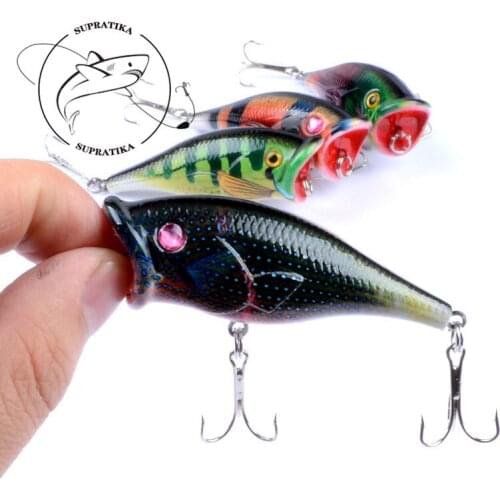 1Pcs 6.5cm/10.g Floating Wobblers Crankbait Popper Ocean Fishing Baits Lure Artificial Hard Swimbait Peche Leurre With 2 Hooks