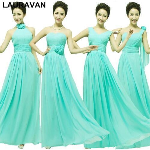 Simple plus size women bridesmaid dress chifon bridemaids elegant long light mint green blue bridesmaids dresses sweetheart 2020