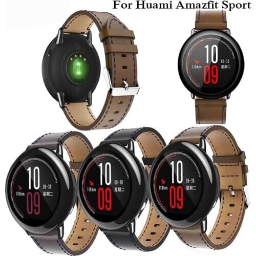 22mm leather men sport business strap For Samsung Gear S3 watch strap replacement for Huami Sport 2th 2s amazfit GTR 47mm bands