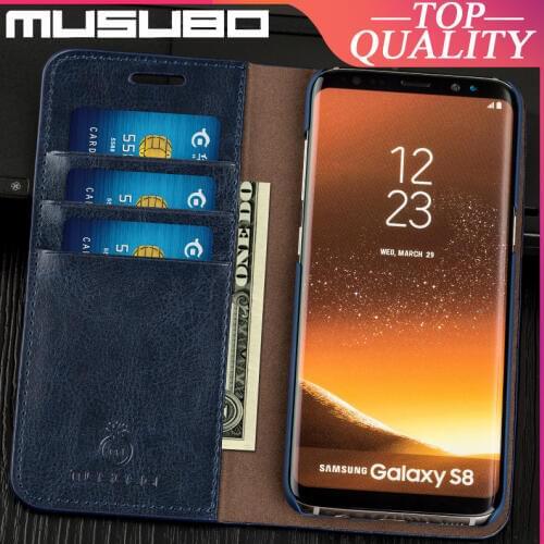 Musubo Luxury Genuine Leather Case For Samsung Galaxy S8 Plus S9 + S10E S10 Plus Fundas Cover Case Flip Card Slot Wallet Casing