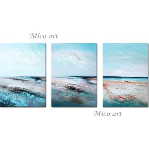 Pure Handmade 3 Panels Abstract Textured Oil Painting Canvas Wall Art Unframed Wall Pictures For Living Room Home Decoration